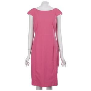 Banana Republic Dress 8P Pink Cap Sleeve Lined Knee Length Sheath Career